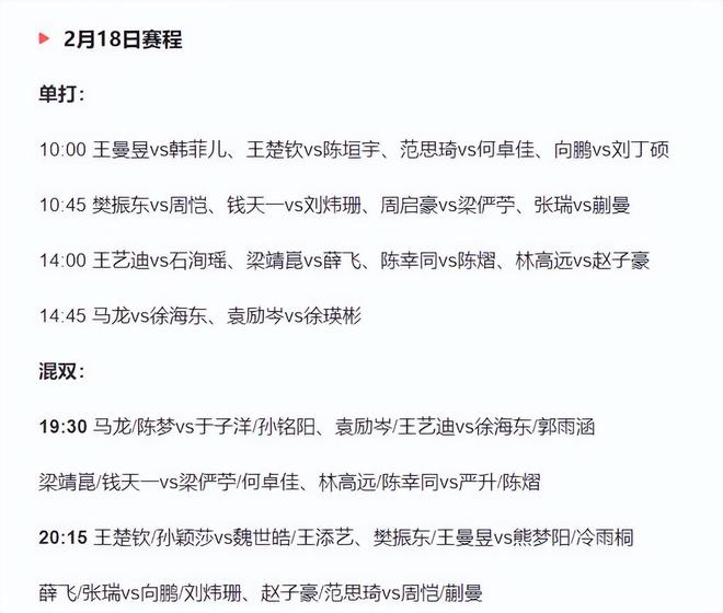 22场，纵贯赛开打，孙颖莎等争开门红，混双或有黑马（附赛程）